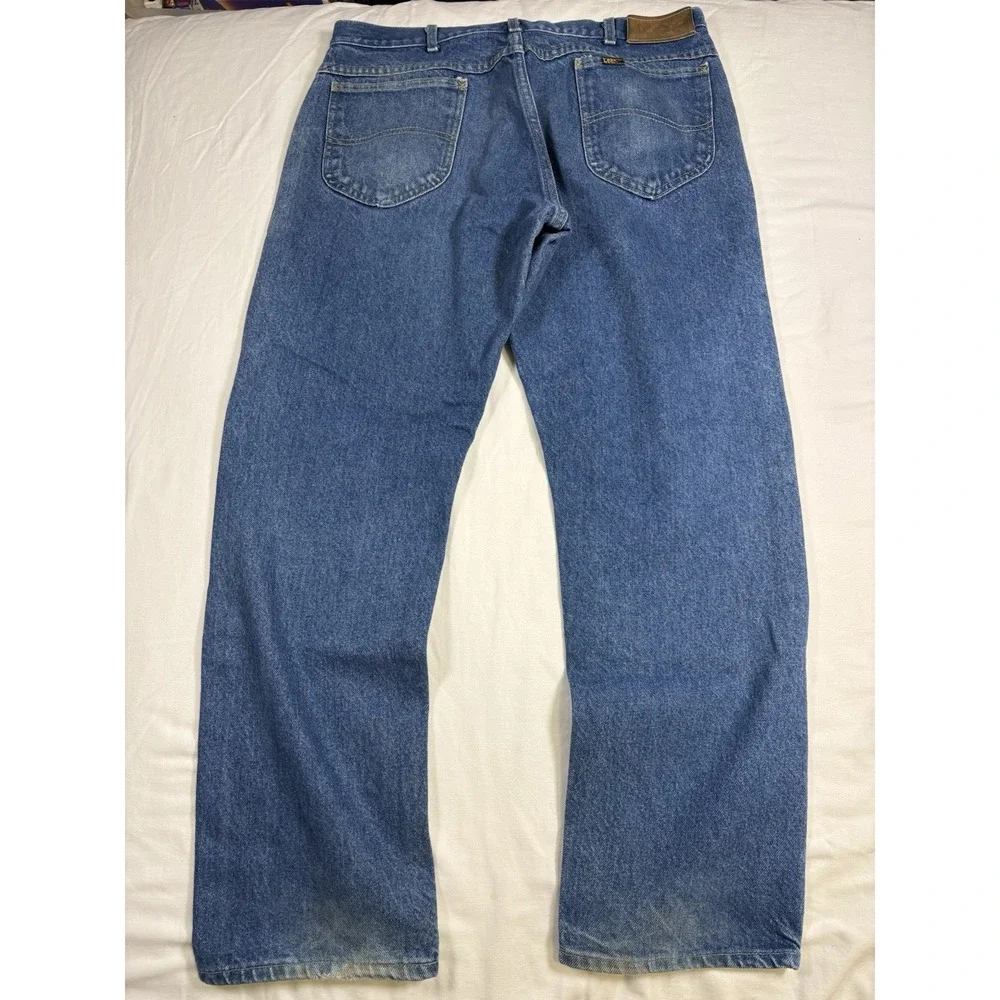 Vintage Lee Rider Jeans Mens 36x30 Heritage 90s 100% Cotton Straight Made in USA